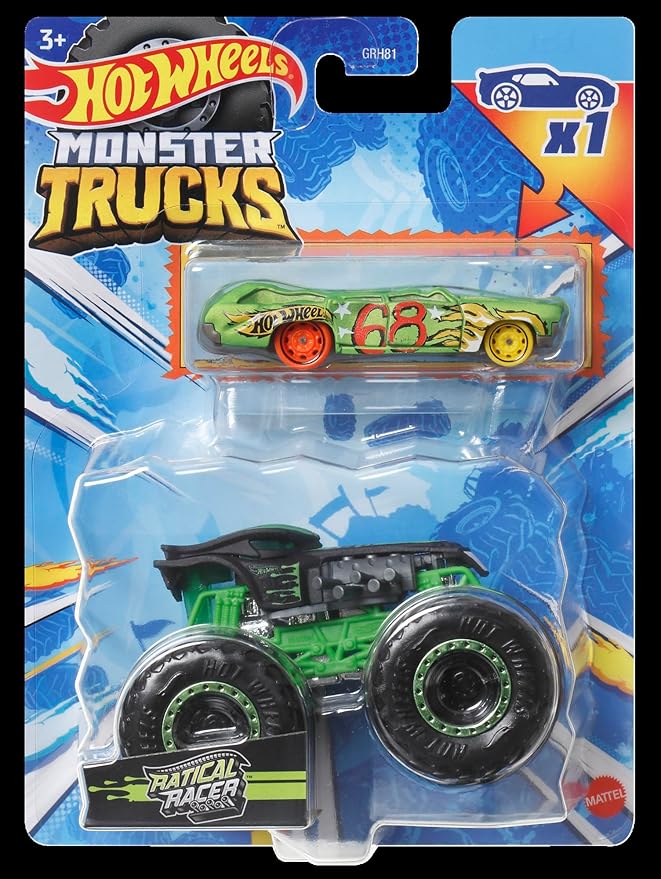 Hot Wheels - Monster Truck - Camion + Voiture - Assortiment