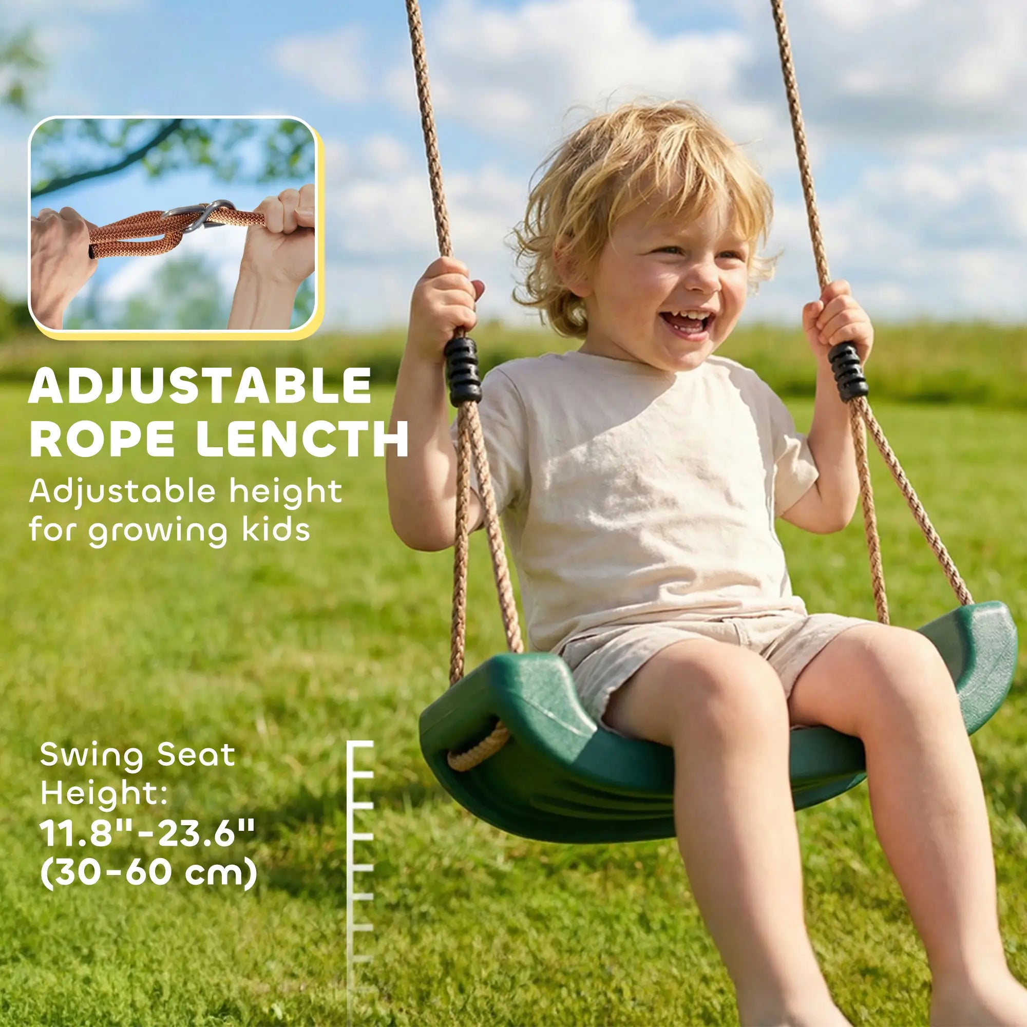 Qaba Wooden Swing Set with Slide, 2 Swings & Rock Wall (Kids Outdoor Playset)