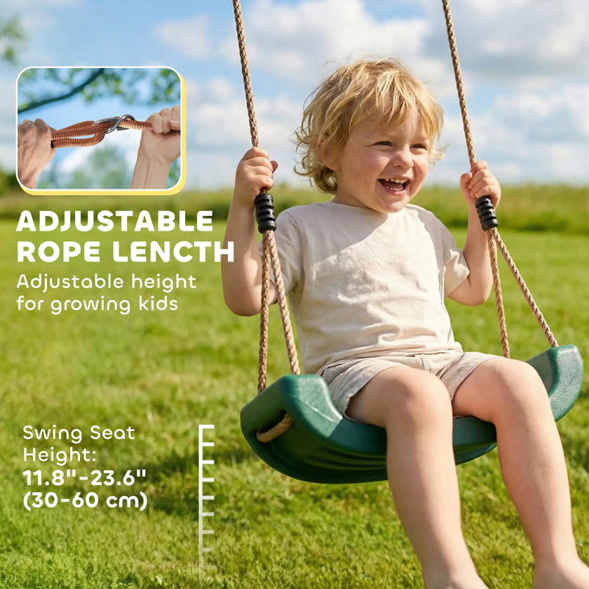 Qaba Wooden Swing Set with Slide, 2 Swings & Rock Wall (Kids Outdoor Playset)