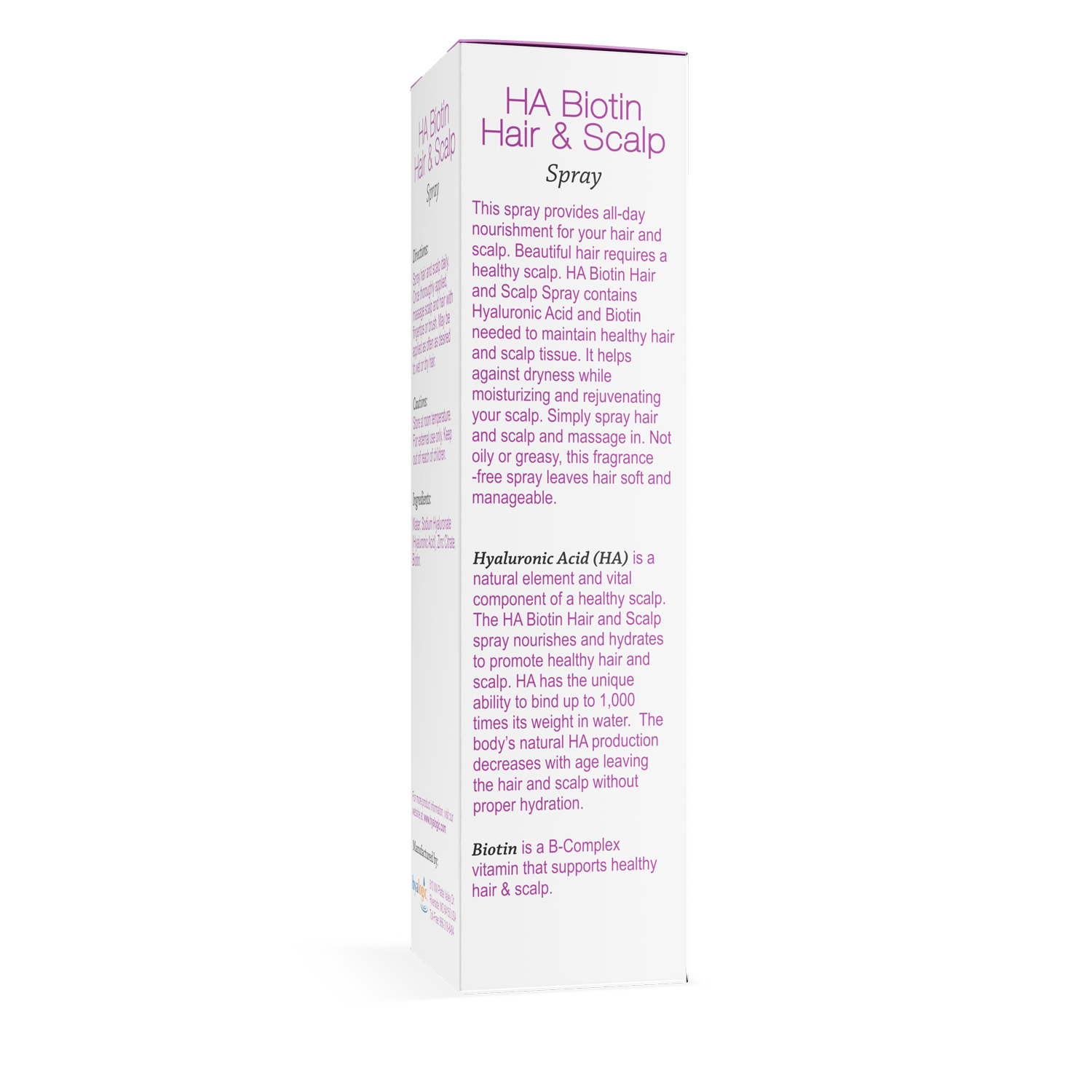 Hyalogic - Spray capillaire/pour cuir chevelu à l'acide hyaluronique et à la biotine