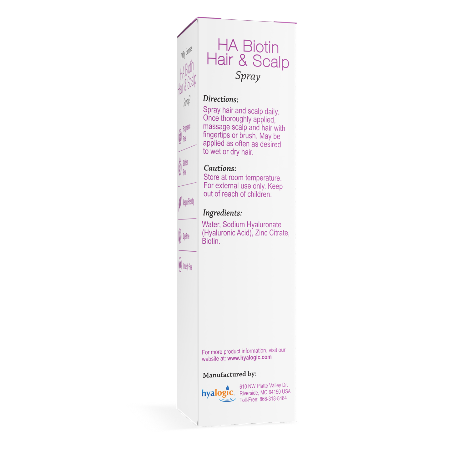 Hyalogic - Spray capillaire/pour cuir chevelu à l'acide hyaluronique et à la biotine
