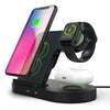 HyperGear - 3-In-1 Wireless Charging Dock With 10W Wireless Fast Charge | Black