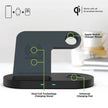 HyperGear - 3-In-1 Wireless Charging Dock With 10W Wireless Fast Charge | Black