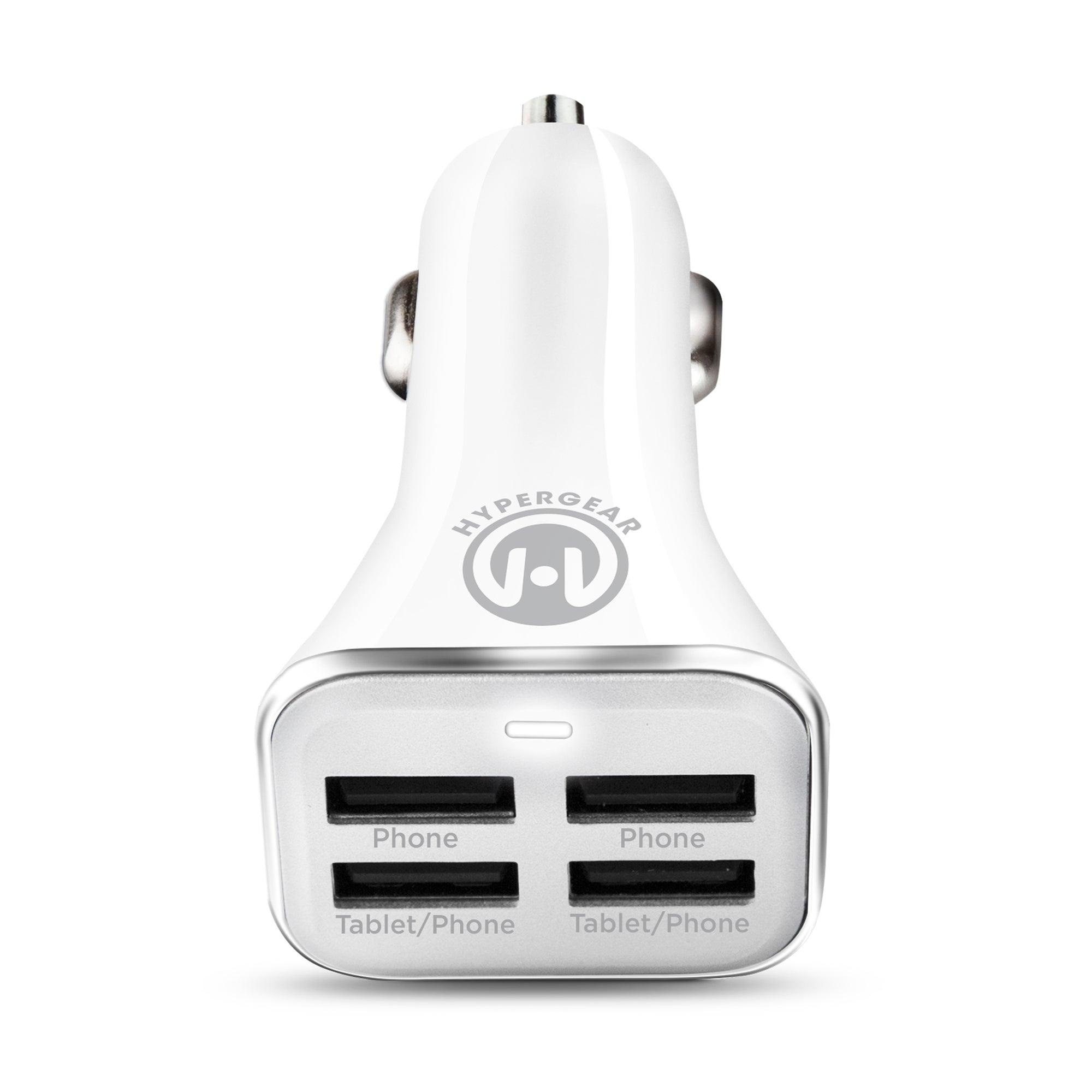HyperGear - 34W Quad Usb Car Charger | White