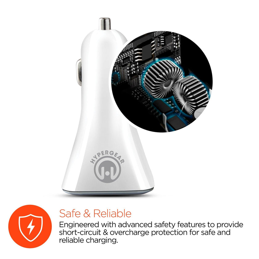 HyperGear - 34W Quad Usb Car Charger | White