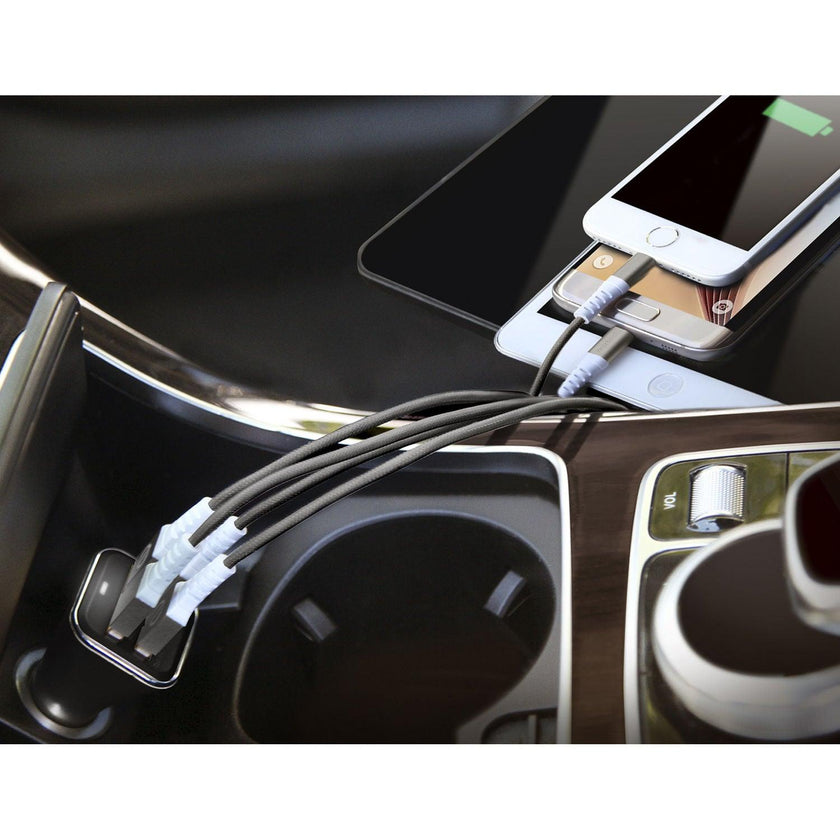 HyperGear - Car Charger 4 Port Usb-A 68Amp Rapid Charge - Black