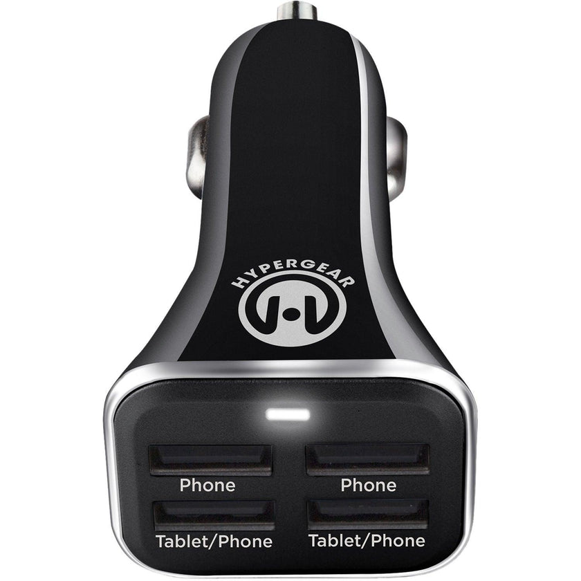 HyperGear - Car Charger 4 Port Usb-A 68Amp Rapid Charge - Black