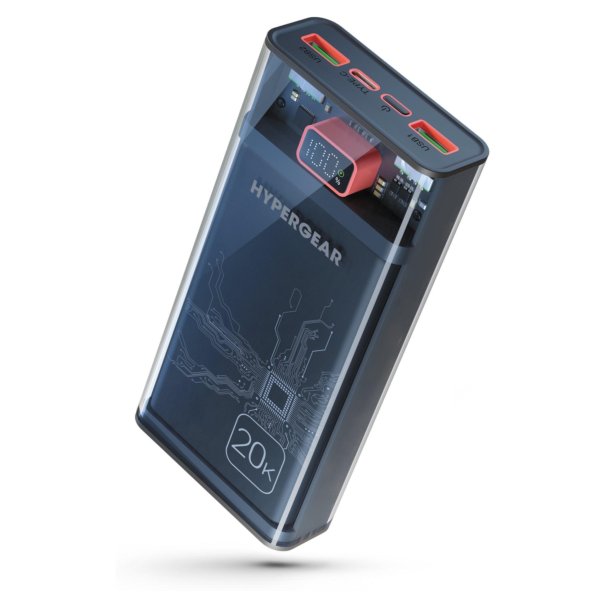 HyperGear - Clearcharge Xl Transparent Fast Charge Power Bank With 20W Usb-C Pd | 20,000Mah