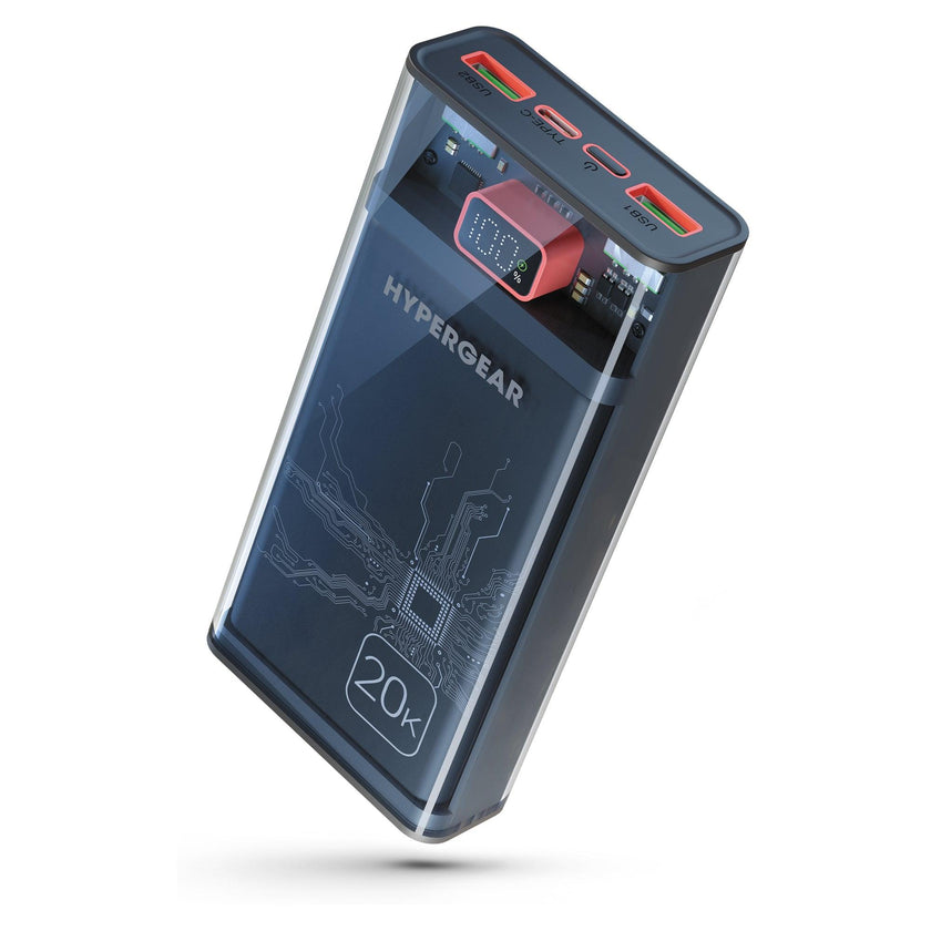 HyperGear - Clearcharge Xl Transparent Fast Charge Power Bank With 20W Usb-C Pd | 20,000Mah