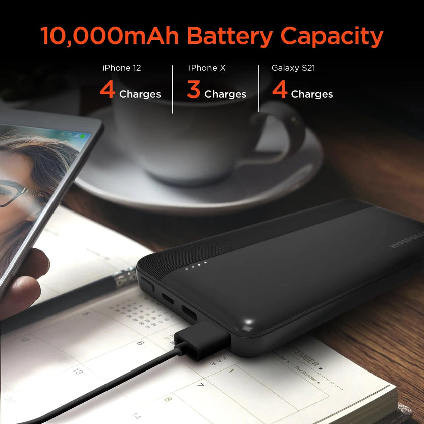 HyperGear - Fast Charge Power Bank With 20W Usb-C Pd | Black | 10,000Mah