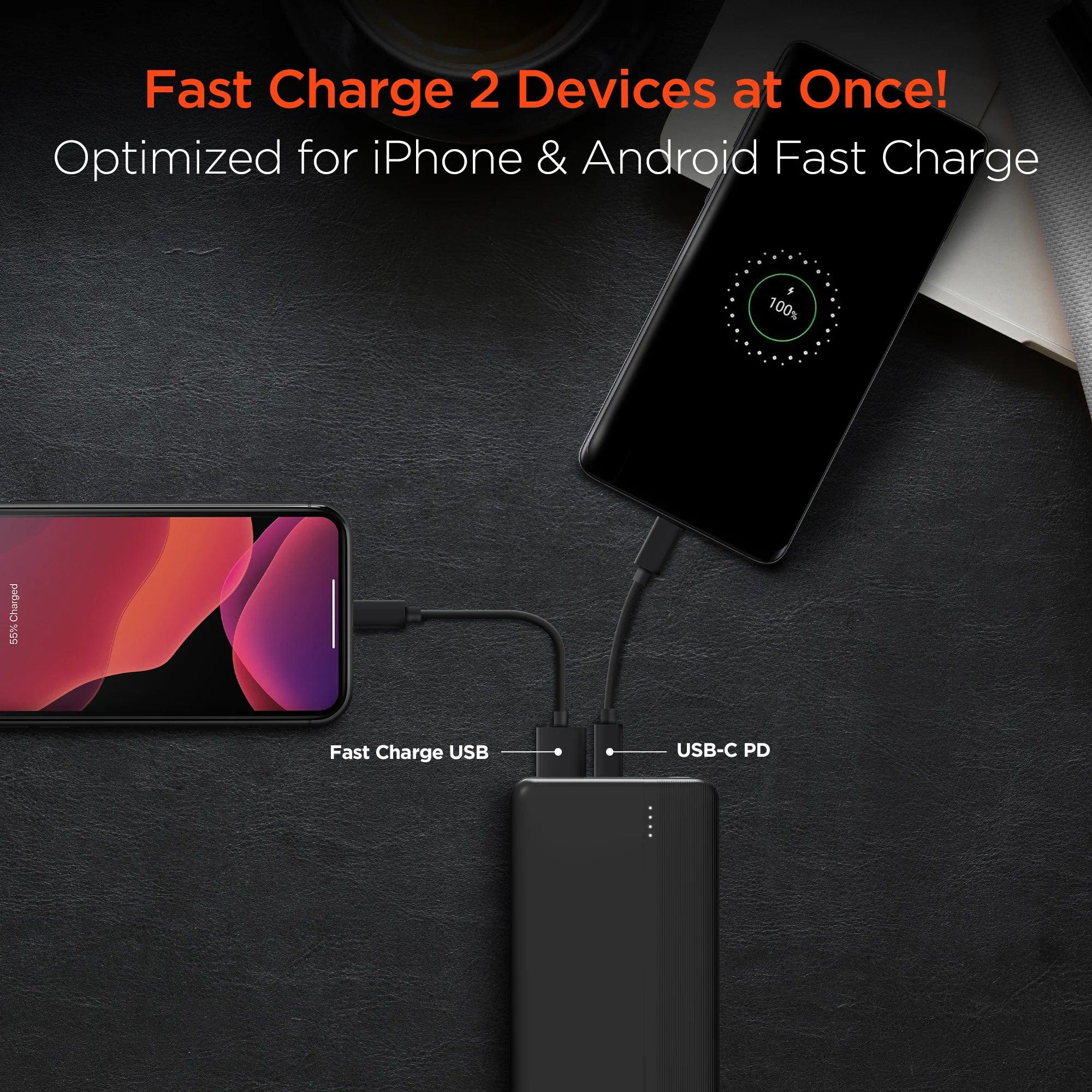 HyperGear - Fast Charge Power Bank With 20W Usb-C Pd | Black | 10,000Mah