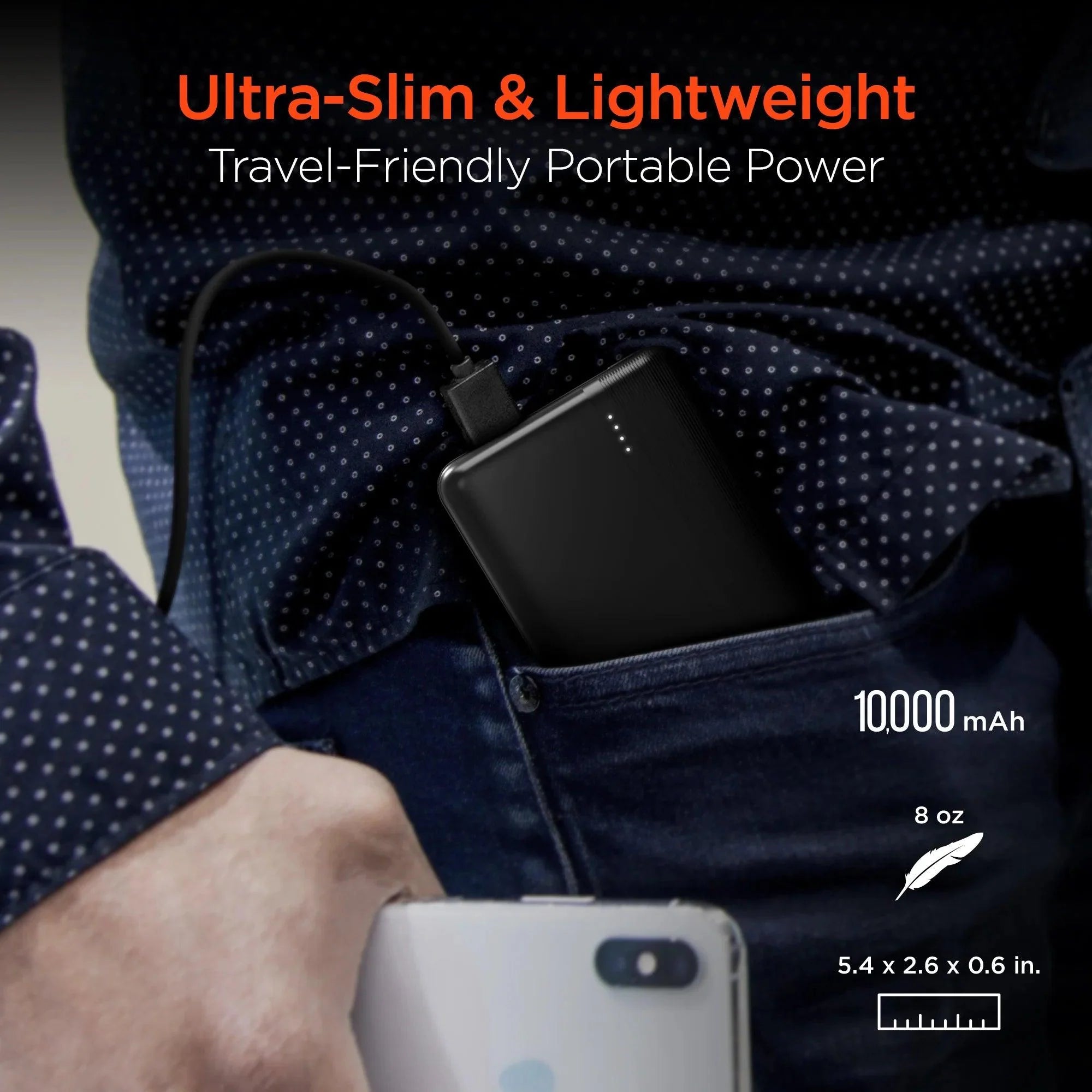 HyperGear - Fast Charge Power Bank With 20W Usb-C Pd | Black | 10,000Mah