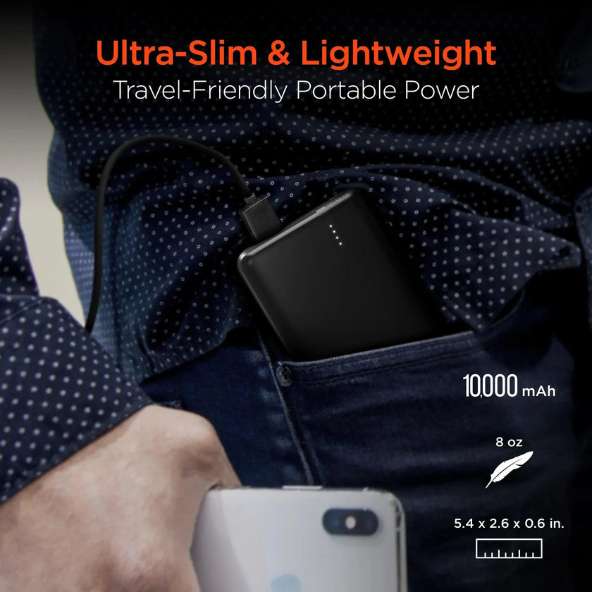 HyperGear - Fast Charge Power Bank With 20W Usb-C Pd | Black | 10,000Mah