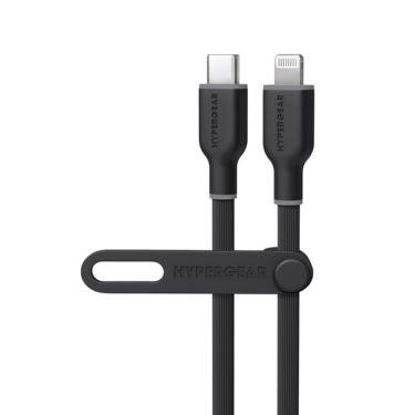 HyperGear - Flexi Pro Usb-C To Lightning Soft-Touch Silicone Fast Charge Cable | 6Ft | Black