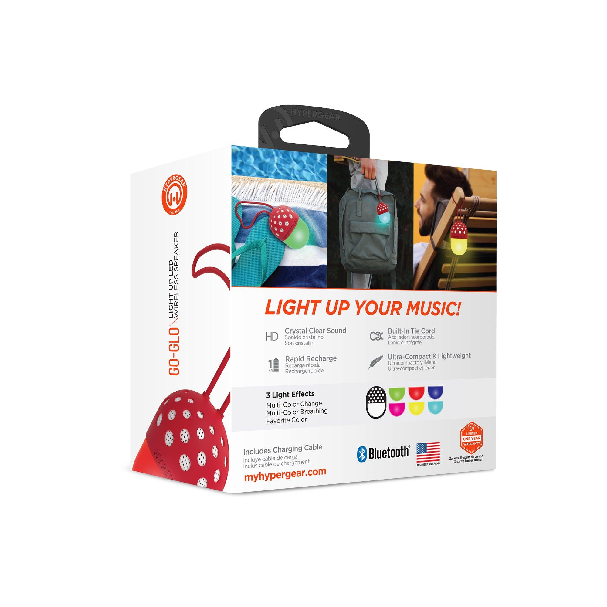 HyperGear - Go-Glo Light-Up Led Wireless Speaker - Red
