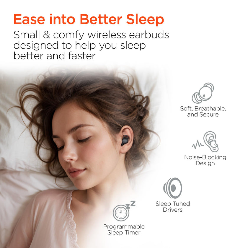 HyperGear - Hypergear Earbuds Bluetooth Sleepeez Mini - Black