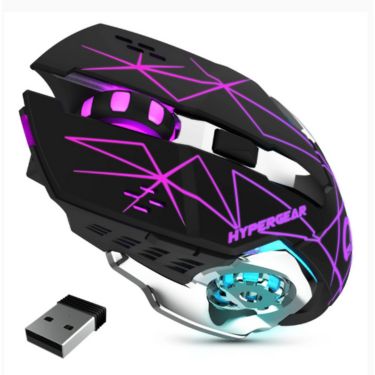 HyperGear - Hypergear Gaming Mouse Wireless 2.4Ghz Chromium 6 Button 1600Dpi 7 Colour Led Pc/Mac - Black
