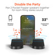 HyperGear - Hypergear Speaker Bluetooth 5W Pocket Popper Mini Attaches To Magsafe Phones Ipx6 Waterproof And Kickstand Built In Mic 8Hr Play Time - Black