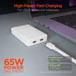 HyperGear - Hypergear Wall Charger 65W (45W + 20W) Dual Usb-C Pd Gan Pps Ultra Slim Fast Charge Foldable Prongs - White
