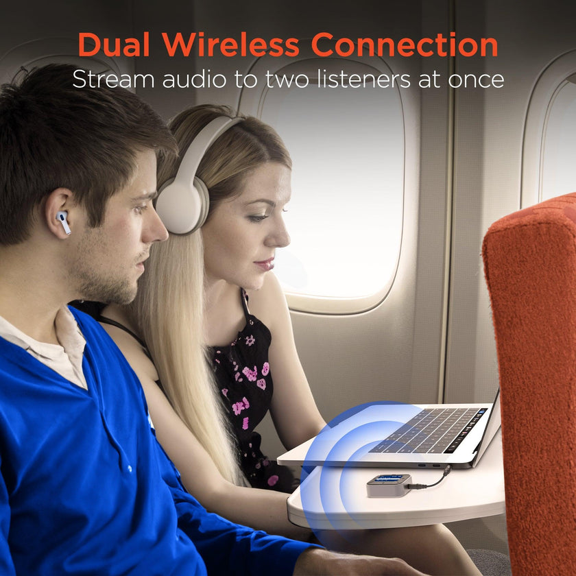 HyperGear - Intellicast Flight Wireless Audio Adapter | Transmitter + Receiver | Black