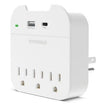 HyperGear - Prolongateur multi-prises 5 sorties avec ports USB-C et USB | Blanc