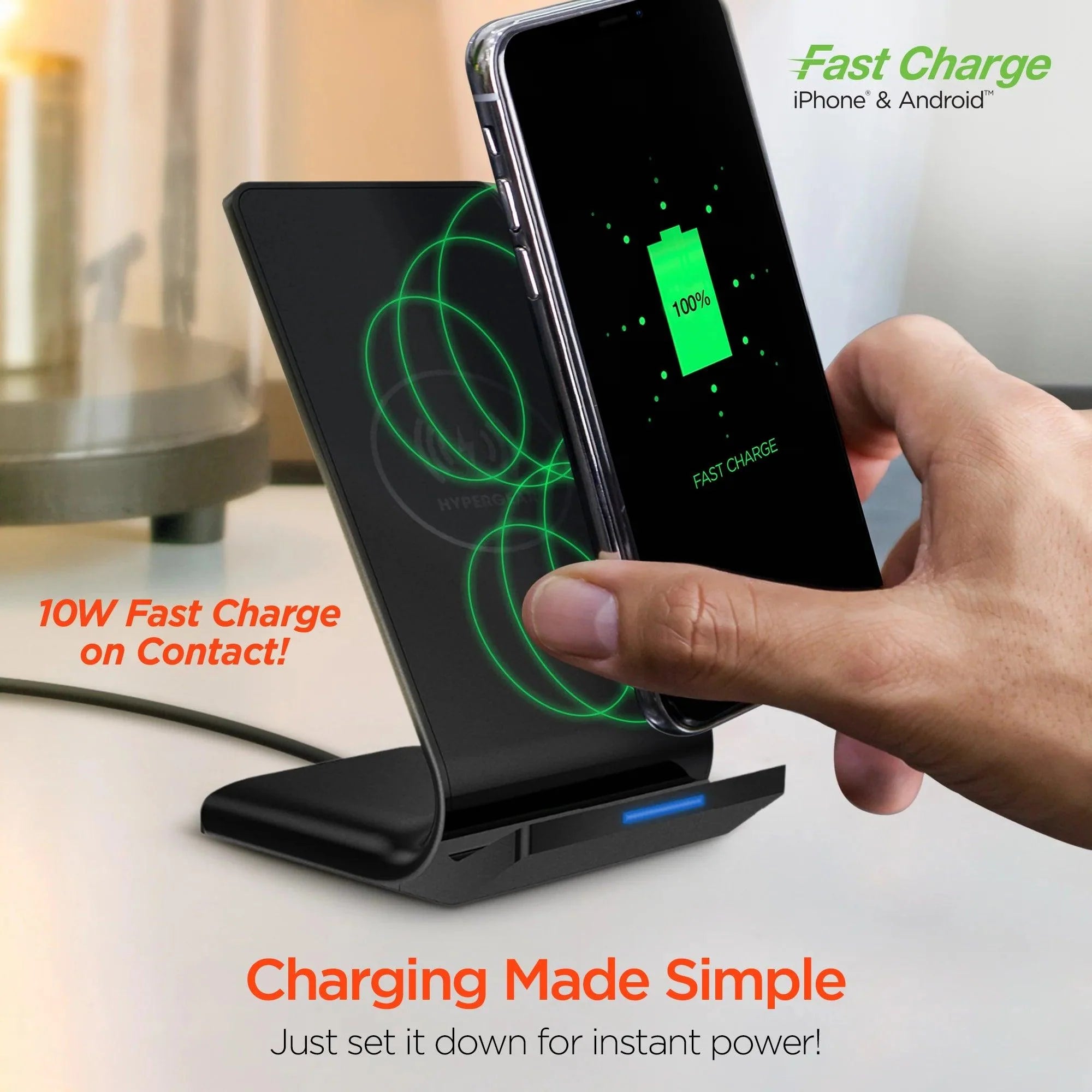 HyperGear - Qi 10W Wireless Fast Charging Stand | Black