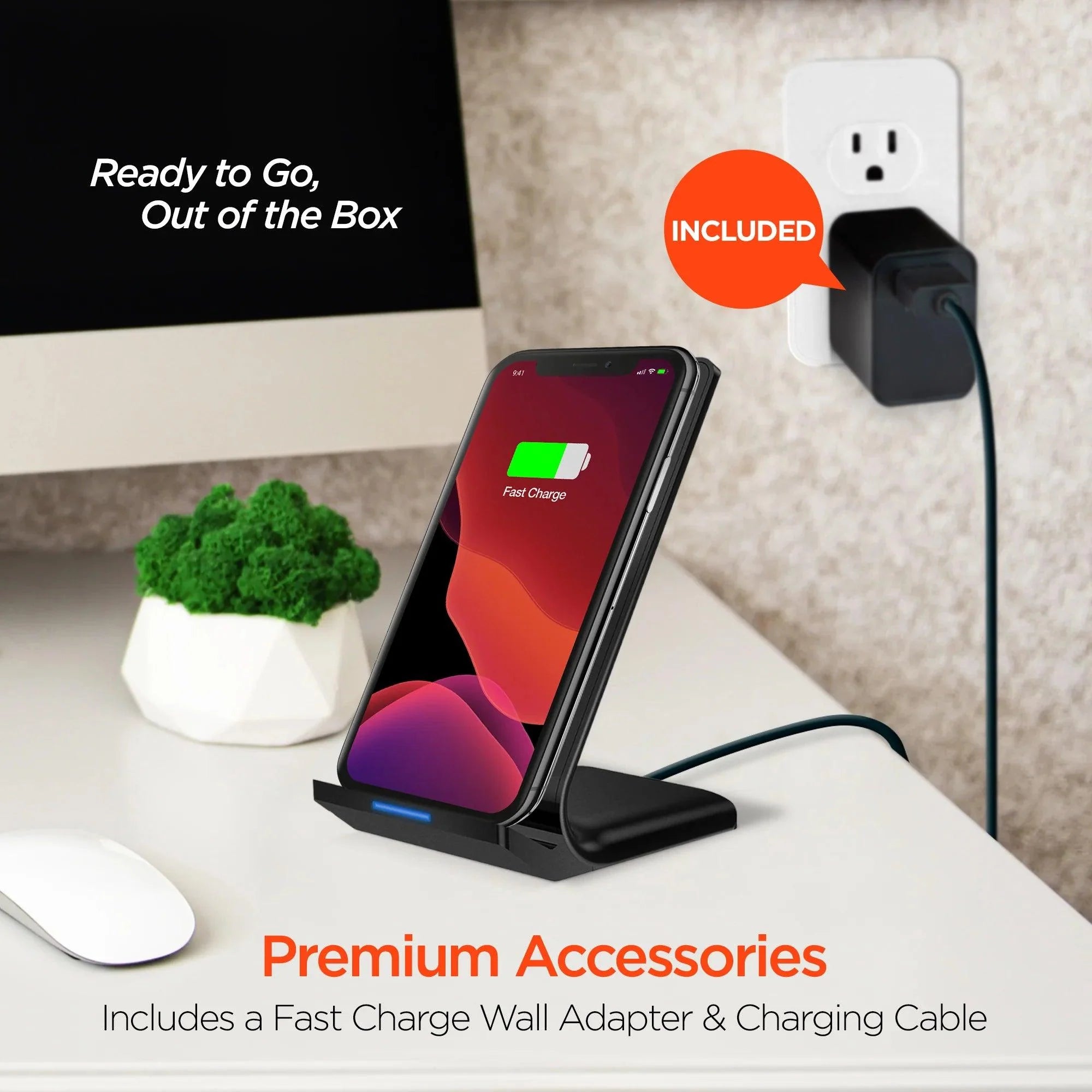 HyperGear - Qi 10W Wireless Fast Charging Stand | Black