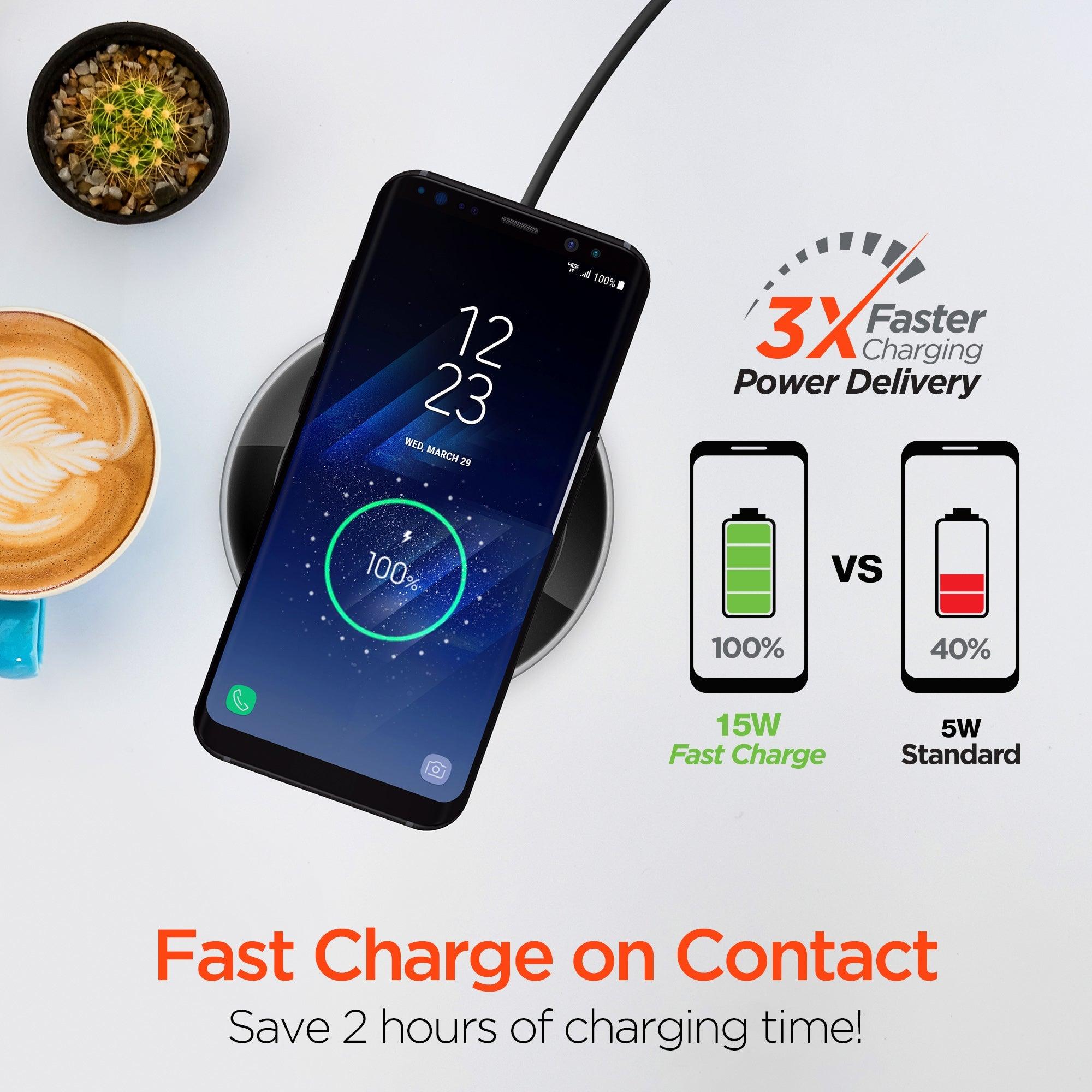 HyperGear - Qi Chargepad Pro 15W Wireless Fast Charger With Usb-C Connector | Black