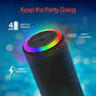 HyperGear - Speaker Bluetooth Halo 14W Led Light Ring 6 Modes Ipx6 - Bt / Microsd / Aux Inputs - Black
