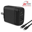 HyperGear - Speedboost 25W Usb-C & 12W Usb Wall Kit With Pd/Pps And 6Ft Usb-C Cable | Black