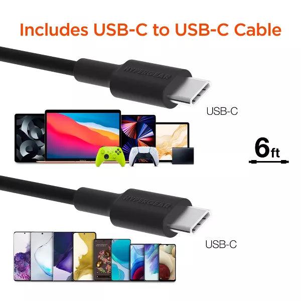 HyperGear - Speedboost 25W Usb-C & 12W Usb Wall Kit With Pd/Pps And 6Ft Usb-C Cable | Black