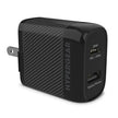 HyperGear - Wall Charger 2 Port Usb-A (12W) Usb-C (25W) Pd Pps Speedboost - Black