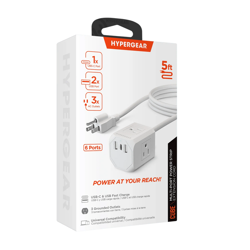 HyperGear - Wall Charger Power Strip Extension Cord