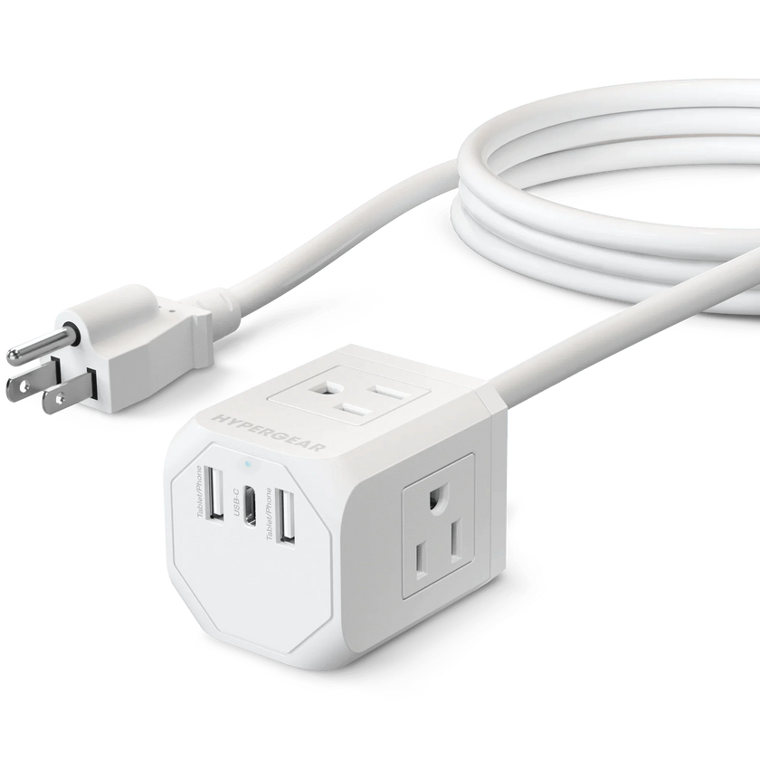 HyperGear - Wall Charger Power Strip Extension Cord