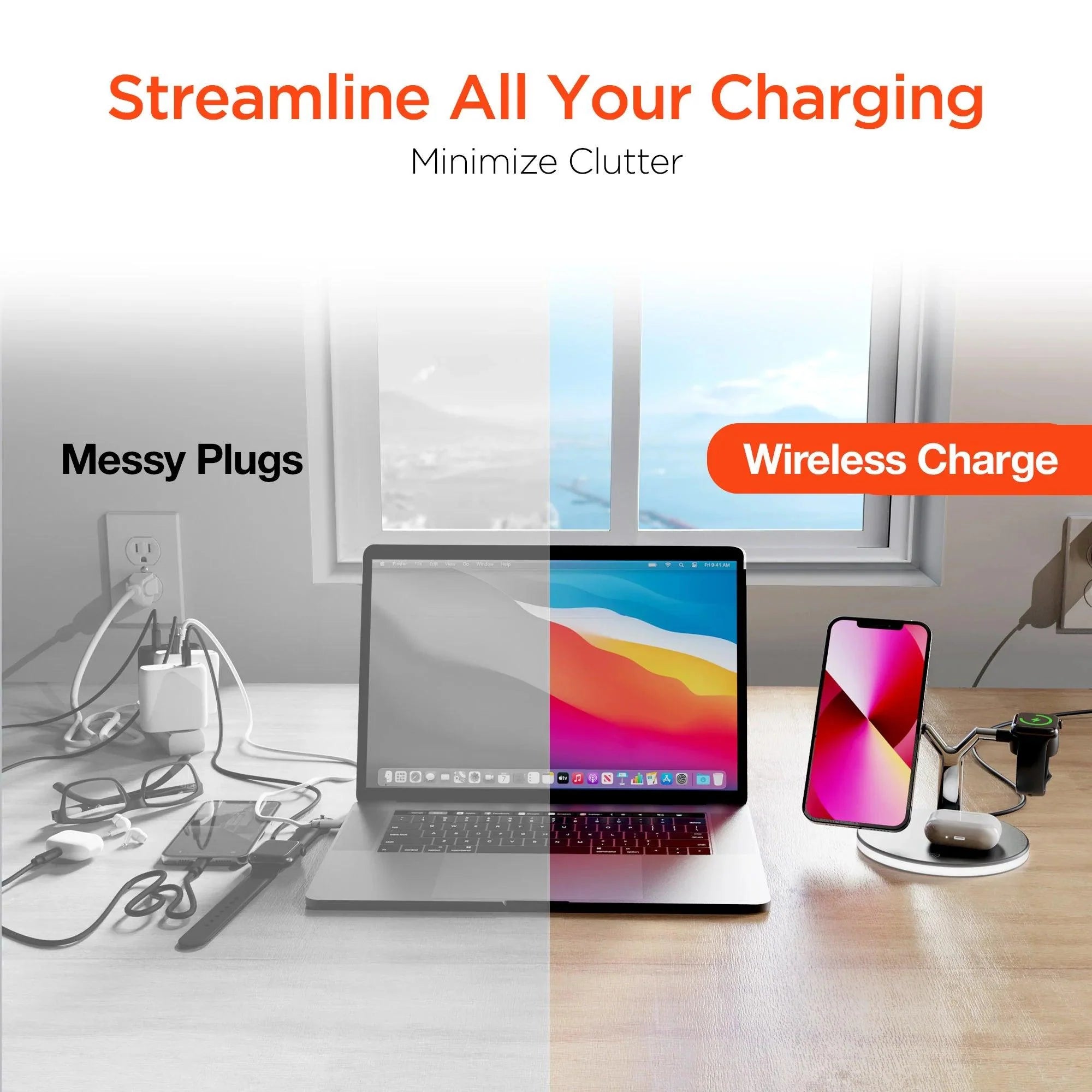 HyperGear - Wireless Charging Stand 3 In 1 - Black