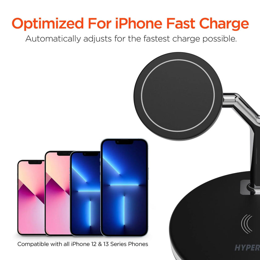 HyperGear - Wireless Charging Stand 3 In 1 - Black