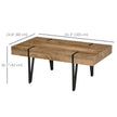 Clayton Rustic Coffee Table with Steel Hairpin Legs-Natural Wood