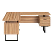 Bureau de coin en L extra-large avec rangement de Monarch– fini bois clair (I7612)