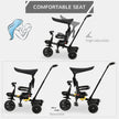 Qaba 4-in-1 Baby Tricycle Stroller with Reversible Seat, Adjustable Handle, Canopy, Safety Belt, Storage - Black