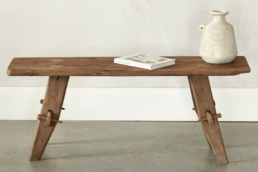 Banc Rembrandt en teck ancien