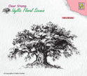 Idyllic Floral Scene Stamp Old Tree