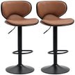 Anna Vintage Adjustable Counter/Bar Height Stools with Swivel Seat-Set of 2-Brown