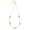 IMANI: Mix Bead Dainty Gold Chain Necklace featuring Natural Stones
