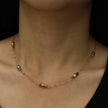 IMANI: Mix Bead Dainty Gold Chain Necklace featuring Natural Stones