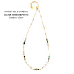 IMANI: Mix Bead Dainty Chain Necklace featuring Natural Stones & White Gold (Silver Toned) Metal