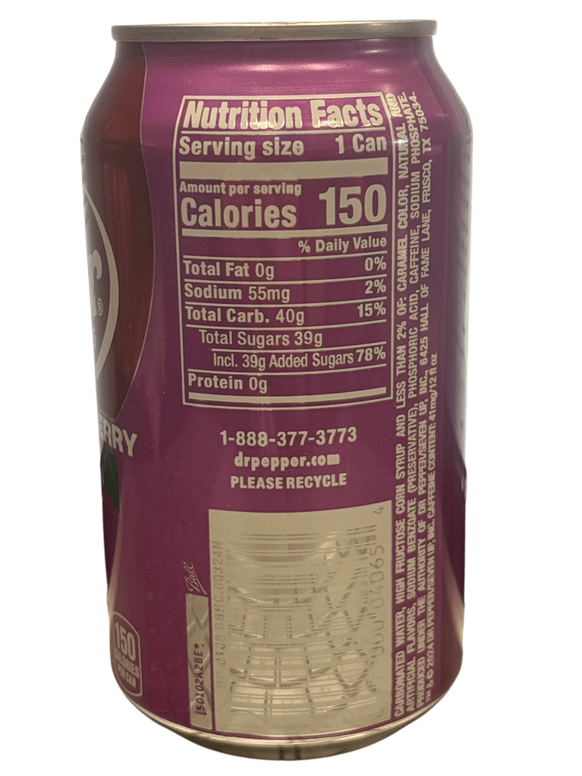 Dr. Pepper Blackberry Soda Can 355ML - U.S Edition