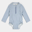 Blue Striped Long-Sleeve One-Piece Swimsuit | Petit Lem