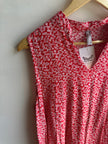 Noracora Red Ditsy Floral Sleeveless Tunic | Size XL