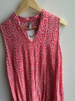 Noracora Red Ditsy Floral Sleeveless Tunic | Size XL