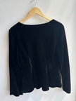Vintage Black Velvet Butterfly Blouse | Size Large